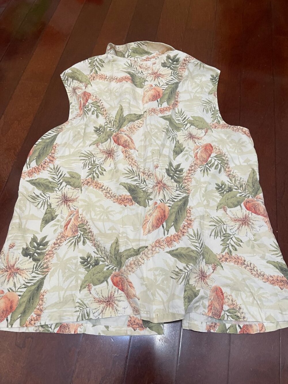 Liz Golf by Liz Claiborne 100% Silk Tropical Sleeveless Blouse XL - Picture 5 of 5